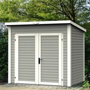 Abri de jardin Skur 1 2,19m² + plancher traité peint gris Baltic