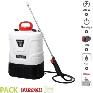 Pulvérisateur électrique 200W 16L à dos - Batterie 2Ah & Chargeur Rapide