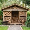 Abri à bois de jardin bien rangé et ventilé